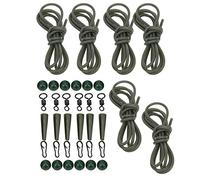 CHEOTIME Aparejos portátiles de Silicona para el Pelo para Pesca de Carpas, Tubo Suave Verde de 39,4 Pulgadas, Cuentas Suaves Verdes de 6 mm, Manualidades, Correas de Gancho de