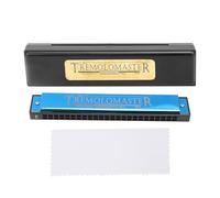 CHEOTIME Armónica profesional de 24 agujeros, llave de C, polifonía, arpa diatónica, órgano bucal con estuche para blues, folk, jazz, música pop, estudiante, profesor, regalo (Azul)