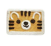 CHEOTIME Bathroom Rugs, Soft Plush Texture Non Slip Front Door Mat Imitation Cashmere Floor Rug, Water Absorption Lovely Pattern for Bathroom Kitchen Home Entrance Indoor (Tigre Amarillo)