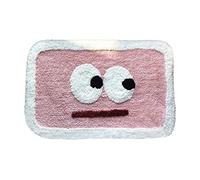 CHEOTIME Bathroom Rugs, Soft Plush Texture Non Slip Front Door Mat Imitation Cashmere Floor Rug, Water Absorption Lovely Pattern for Bathroom Kitchen Home Entrance Indoor (Ojos Rosados)