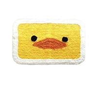 CHEOTIME Bathroom Rugs, Soft Plush Texture Non Slip Front Door Mat Imitation Cashmere Floor Rug, Water Absorption Lovely Pattern for Bathroom Kitchen Home Entrance Indoor (Patito Amarillo)