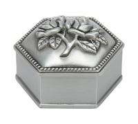 CHEOTIME Boîte à bijoux en métal rose, boîte à bibelots en alliage de zinc, organisateur de rangement de bijoux Sexangle vintage pour boucle d'oreille, bague, collier, bracelet, bague,