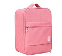 CHEOTIME Bolsa de Zapatos portátil, Organizador de Viaje Colgante con diseño Plegable para Zapatos y artículos de tocador, Bolsa de Almacenamiento de Tela Oxford Gris (Rosa)