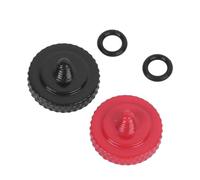 CHEOTIME Botones del Obturador de la cámara compatibles con la Serie Fu Ji X, Todos los Botones de liberación del Obturador de Metal Negro Rojo con Anillo de Goma Tratamiento de
