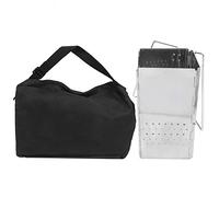 CHEOTIME Caja para ahumar de acero inoxidable con asa lateral para evitar quemaduras de astillas de madera con bolsa de almacenamiento portátil para parrillas, horno, tapa con