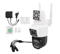 CHEOTIME Cámara de Seguridad PTZ WiFi 1080P de Triple Lente, cámaras Laterales con Brazo Ajustable en Todos los ángulos, Vista de 2MP 360° sin Punto Ciego, aplicación de detección