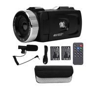 CHEOTIME Cámara de vídeo 4K, Lente de Gran Apertura F2.0, videocámara de 48 MP con Pantalla giratoria multiángulo y lámpara de Relleno TIR de 3 W, grabadora Digital de Mano