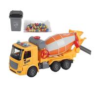 CHEOTIME Camión de Cemento Juguete Mezclador de Simulación Vehículo de Juguete de Gran Tamaño con Tambor Giratorio y Cubo de Almacenamiento para Niños Construcción Tiempo de Juego (Tamaño Mediano con