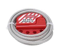 CHEOTIME Cerradura de cable con etiqueta de bloqueo, cable de acero Loto ajustable de 70,9 pulgadas, cerradura de cable con etiqueta de bloqueo de alta seguridad con 4 orificios