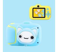 CHEOTIME Children Camera, Compact Abs Toddler Camera Kids Video Cartoon Design 20mp Photo Camcorder with Large Screen for Early Learning and Gifts (Blue)