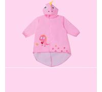 CHEOTIME Children's Raincoat, Cloak Type Boy's Raincoat Suit, Cute Cartoon Print Rain Gear Poncho for Primary School Students (Pink)