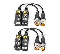 CHEOTIME Conectores Balun de Video, 2 Pares de Cable Macho de Par Trenzado para Cable BNC Macho Cable Transmisor de Par Trenzado Macho 8MP HD CVI AHD TVI CVBS BNC