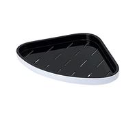 CHEOTIME Corner Shower Holder Suction, Triangle Bathroom Corner Rack, Wall Mounted Shelf Water Proof Ventilated Plastic Hold No Drilling (black)