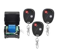 CHEOTIME DC 12V 433MHz Interruptores de control remoto inalámbricos, red transmisor receptor de interruptor de control remoto de relé RF universal para movimiento puntual, (3 controles remotos)