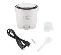 Cheotime Electric Rice Cooker para automóviles, olla de arroz portátil compacta 12V 100W 1L, vaporizador de alimentos para viajes, oficina, estudiantes y comidas individuales (blanco)