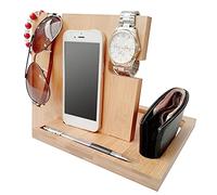 CHEOTIME - Estación de Acoplamiento para teléfono de para Hombre, mesita de Noche, Organizador de Escritorio, Idea de Aniversario para Esposa, Regalo de cumpleaños para papá,