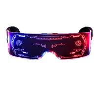 CHEOTIME Gafas LED, 2026 Gafas iluminadas 7 colores y 4 modos Visera LED Tecnología futurista Detección Prevención de resbalones Gafas para Halloween Cosplay Party Bar