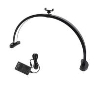 CHEOTIME Half Moon LED Light for Nail Desk, 28 Inch 3 Color Modes 10 Brightness Levels with Phone Holder Professional Arch Nail Tech Table Lamp for Salon Manicure Technician Handicraft Use