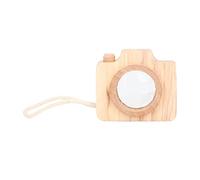 CHEOTIME Juguete con Lente Prisma, Cámara de Juego de Roles de 5 Colores con Botón de y Correa Suave, Juguete de Aprendizaje Creativo, Lindo Juguete Interesante Portátil (Color Madera)
