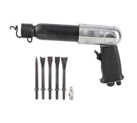 CHEOTIME Kit de martillo neumático de 250 mm, martillo neumático con compresor de aire resistente con 5 cinceles y retenedor de cambio rápido para palear y cortar