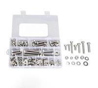 CHEOTIME Kit surtido de arandelas y tuercas de tornillos hexagonales de 246 piezas, juegos de tornillos de máquina de acero inoxidable 304 con estuche para electrodomésticos