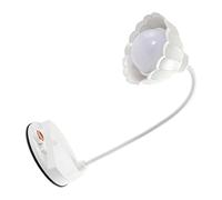 CHEOTIME Lámpara de escritorio LED, forma de flor, control táctil, luz de mesa plegable alimentada por USB para leer en dormitorio, luz nocturna portátil (White)
