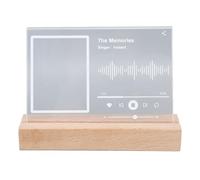 CHEOTIME Marco de fotos de 5.1 x 1.2 x 3.5 pulgadas, montaje en pared o mesa, soporte de exhibición de madera, acrílico transparente, marco de fotos emisor de luz para galería,