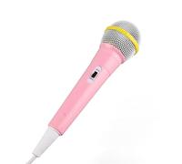CHEOTIME Micrófono con Cable, micrófono dinámico con Cable Jack de 3,5 mm Micrófono Ligero Karaoke para niños Cantando Mechine Hablar en público en casa (Pink)