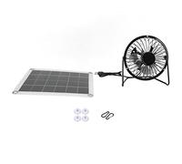 CHEOTIME Mini Ventilator Fan Solar Panel Set 6W 5V Double USB Cooling Fan Photovoltaic Solar Panel Set for Greenhouse Chicken House Outdoor Automatic Operation