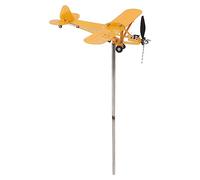 CHEOTIME Molino de Viento de avión, construcción de Metal Piper J3 Cub 3D Avión Spinner de Viento Jardín Decoración de avión para césped al Aire Libre Decoración de Patio Adorno (S)