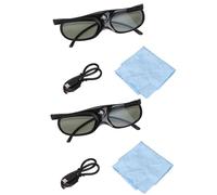 CHEOTIME Paquete de 2 Gafas 3D DLP Link para proyector, Gafas de Obturador Activo Recargables de 144 Hz compatibles con Lentes LCD DLP Link Gafas 3D para oroyectores 3D DLP