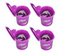 CHEOTIME Paquete de 4 Cápsulas de Café Reutilizables 100ML PP Cápsulas de Café Recargables con Filtros de Acero Inoxidable Cápsulas de Café para Accesorios de