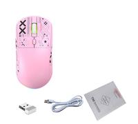 CHEOTIME Ratón Gaming RGB con Cable Inalámbrico BT 3 Modos Conectividad Recargable Ergonómico, 6 Botones Programables, Tasa de Respuesta Ajustable, Sensor FR2012+3212, 6 RGB, Batería 650mAh