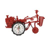 CHEOTIME Reloj de Escritorio, Adorno en Forma de Tractor, Ajuste de Tiempo preciso, simulación de Escritorio, Reloj Despertador de plástico, Adorno Presente en Estudio, Rojo