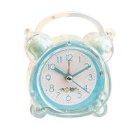 CHEOTIME Reloj Despertador para Personas Que Duermen Mucho, silencioso, sin tictac, Dibujos Animados, Lindos Dibujos Animados, Funciona con Pilas, Campanas para Estudiantes, para (Azul)