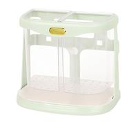 CHEOTIME Soporte para utensilios, escurridor de cubiertos, carrito para fregadero, palillos montados en la pared, cubo de drenaje, jaula de drenaje sin perforaciones, organizador (Verde claro)