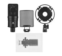 CHEOTIME Studio Micrófono, micrófono de Condensador XLR Profesional con Potencia Fantasma de 48V, Podcast unidireccional micrófono para Grabar la transmisión de Voz de Canto