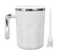 CHEOTIME Taza de café con agitación automática, 360 ml, con agitación magnética automática, diferencia de temperatura, taza de acero inoxidable con agitación automática y tapa para