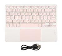 CHEOTIME Teclado inalámbrico Bluetooth, Teclado Recargable portátil de 10 Pulgadas con Panel táctil Teclado Cuadrado de bajo Ruido Teclado inalámbrico Multifuncional Rosa para telé