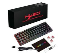 CHEOTIME Teclado mecánico de 61 Teclas, Interruptor Rojo con Cable de acción Lineal con 21 Modos de retroiluminación RGB, Teclas Intercambiables en Caliente para Escribir en la