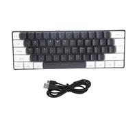 CHEOTIME Teclado para Juegos con Cable, Teclado portátil con sensación mecánica G61 RGB retroiluminación LED 60% Teclado ergonómico para Juegos, Amor, mecanógrafo, Oficina, (Negra)