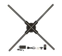 CHEOTIME Ventilador de Holograma 3D, 2000x720 720 LED 4 Hojas Plug and Play Pantalla publicitaria holográfica LED WiFi HD Ajustable para Negocios, Bares, Halloween 100-240 V