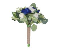CHEOTIME Wedding Bouquets for Bride Bridesmaid, Elegant Artificial Flowers Bridal Bouquet Wedding Hand Bouquet Fake Bouquet for Wedding Party Home Decor (Azul)