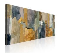 CheQuadro! Cuadro grande para salón, abstracto horizontal sobre lienzo Tramas de colores enmarcado listo para colgar absh38-150x70 cm