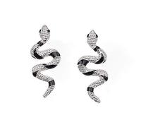 Cherada - Pendientes curvados de serpiente para mujer, estilo punk vintage, patrón de víbora, piercing para cartílago, joyería, Zinc