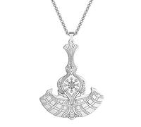 Chereda Collar de medallón Thor Hammer Vikingo para hombre de acero inoxidable Hacha de Perun Helm of Awe Vintage eslavic colgante collar, Acero inoxidable, Sin gemas.