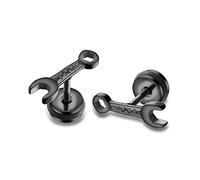 Chereda Creativity Punk Estilo Acero Inoxidable Llave Pequeña Herramienta Stud Pendientes para Hombre Niño Piercing Pendientes Hip Hop Joyería, Acero inoxidable,