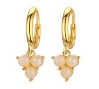 Chereda Pendientes de aro colgantes de racimo para mujeres y niñas, hipoalergénicos, chapados en oro, regalo de cumpleaños para mujer