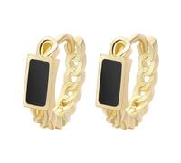 Chereda Pendientes de aro de moda chapados en oro con circonita cúbica para mujer, ligeros, vintage, con circonita cúbica, hipoalergénicos, para mujer