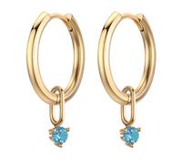 Chereda Pendientes de aro pequeños de oro para mujer, chapados en oro, con circonita cúbica, hipoalergénicos, para cartílago para hombre, talla única, Cobre, circonita, Sin piedra preciosa